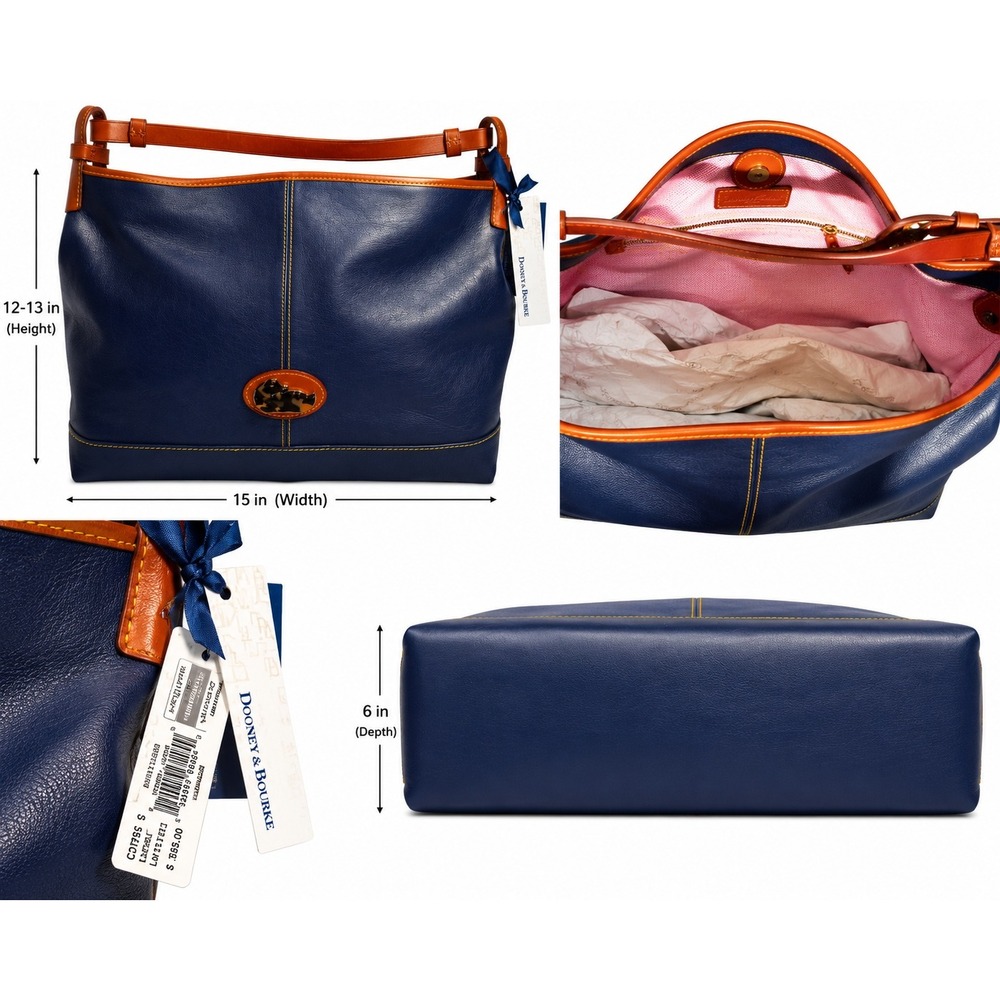 Dooney & Bourke Champsac Cobalt Blue Leather Hobo Bag C1755 C9 NWT - Picture 6 of 6